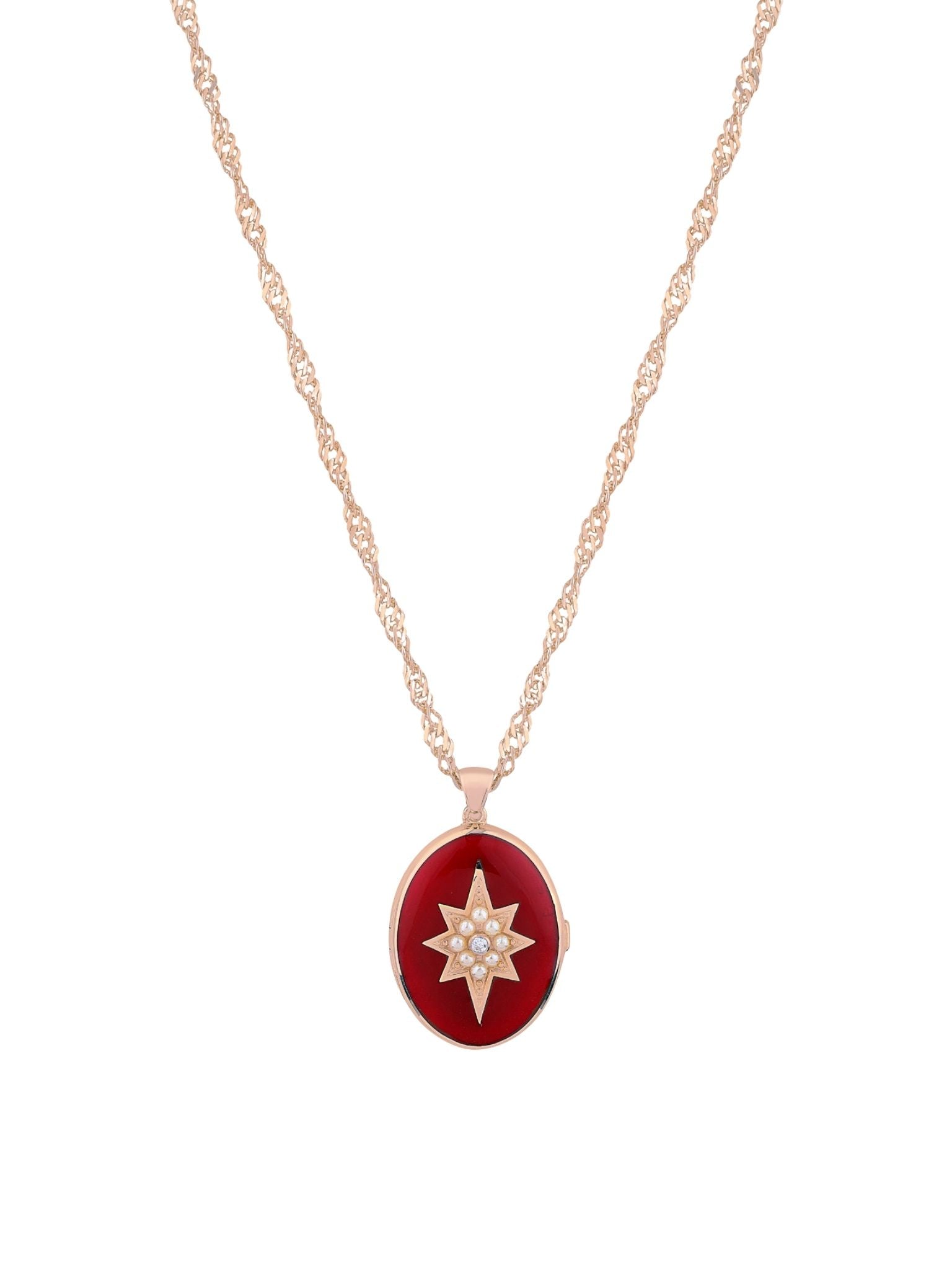 Enamel North Star Medallion Necklace