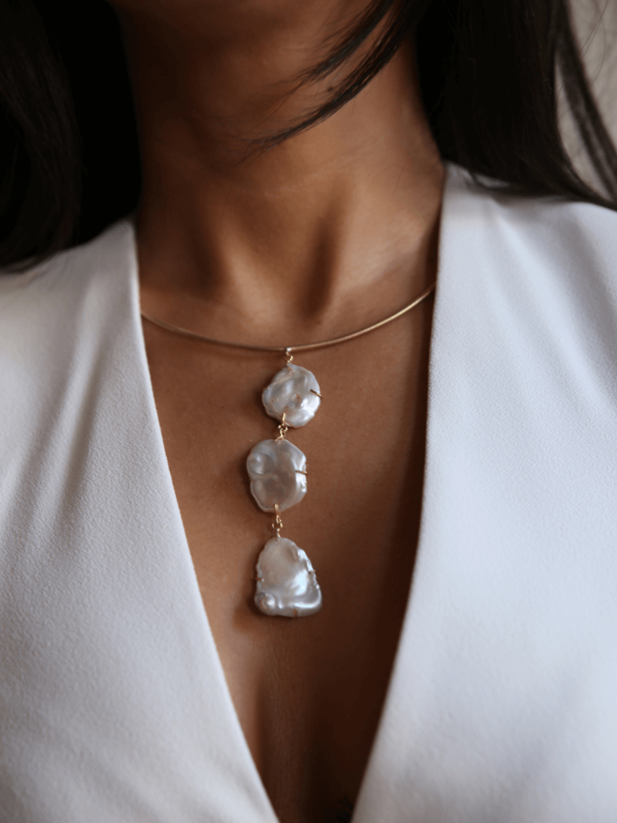 3-Layer Baroque Pearl Necklace