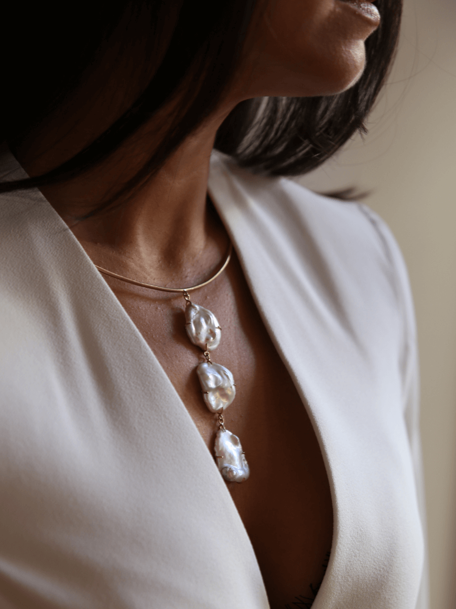 3-Layer Baroque Pearl Necklace
