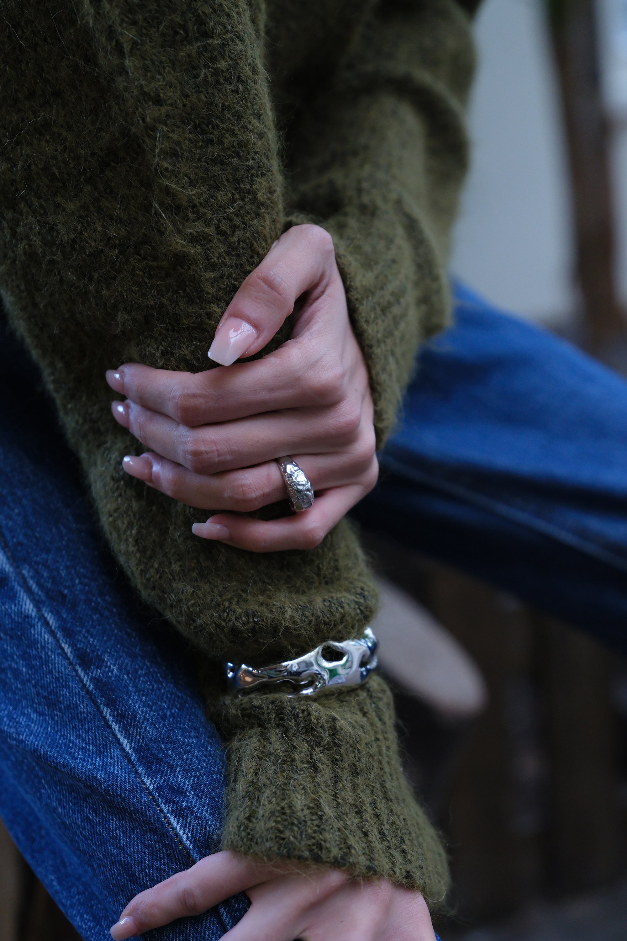Pary Amorphous Oval Ring