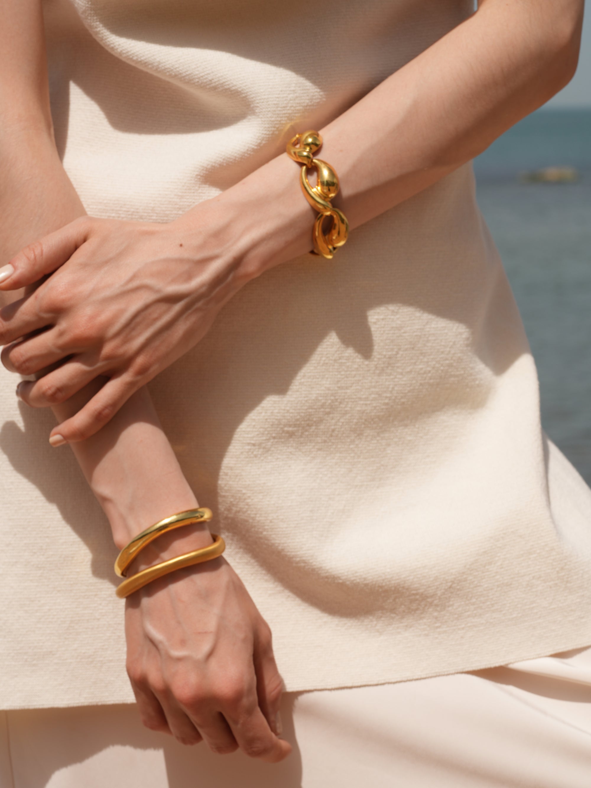 Grel Thick Asymmetric Cuff Bracelet