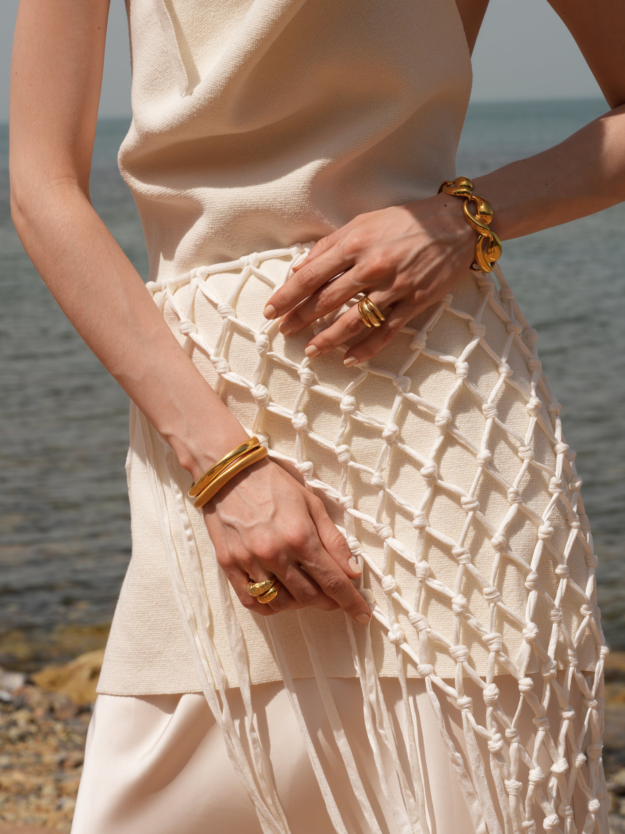 Grel Thick Asymmetric Cuff Bracelet