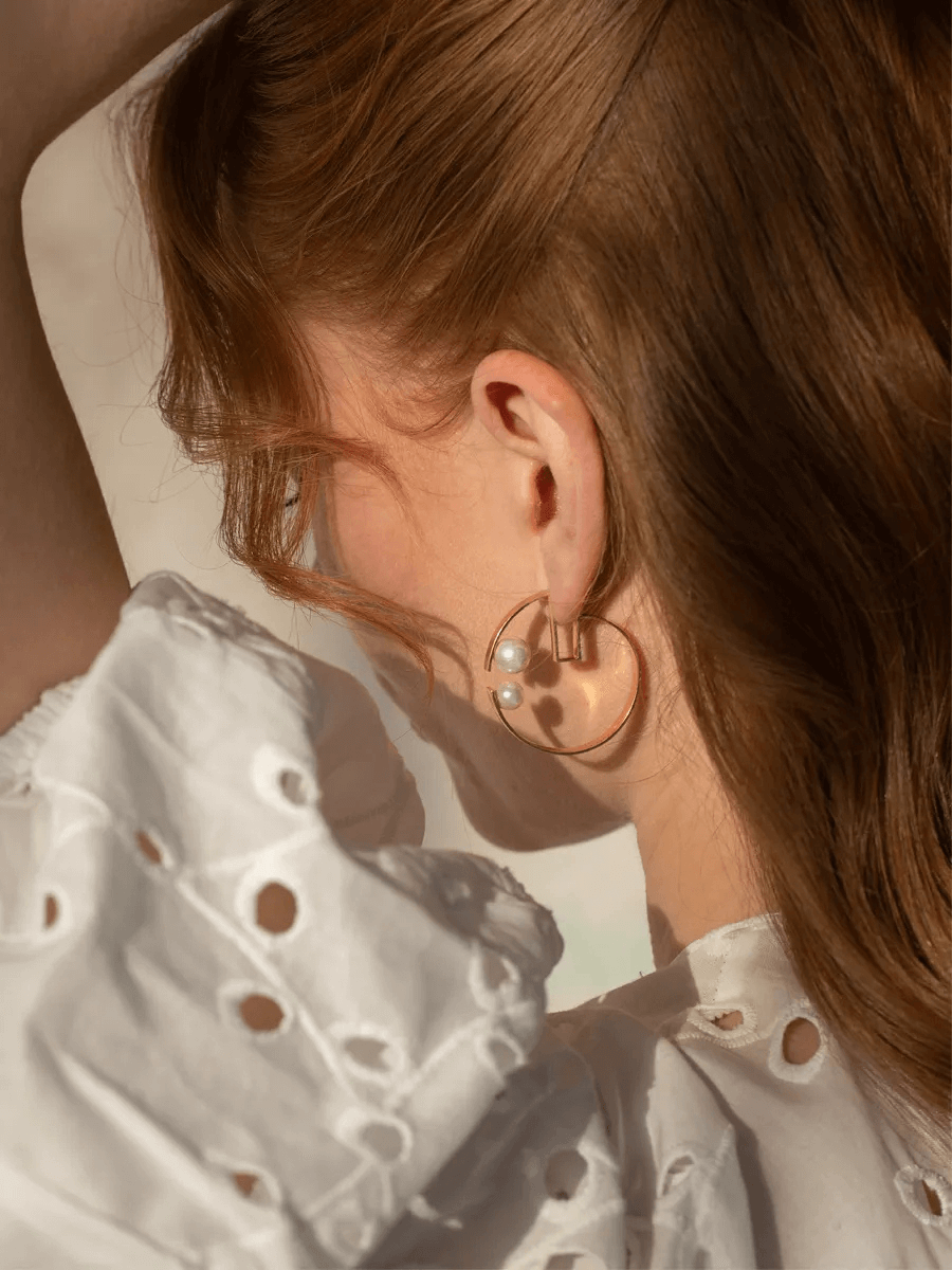 Architectural Pearl Earrings