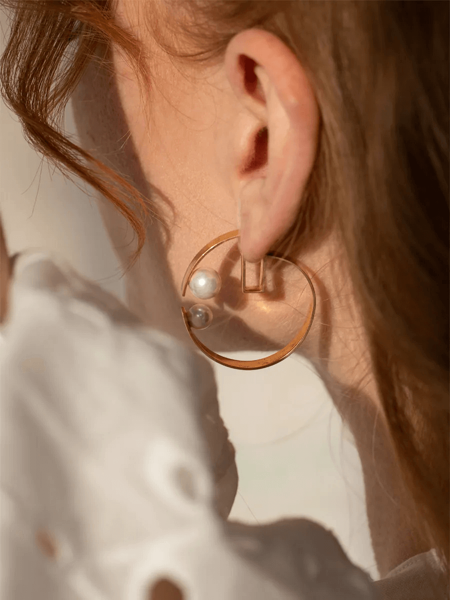 Architectural Pearl Earrings