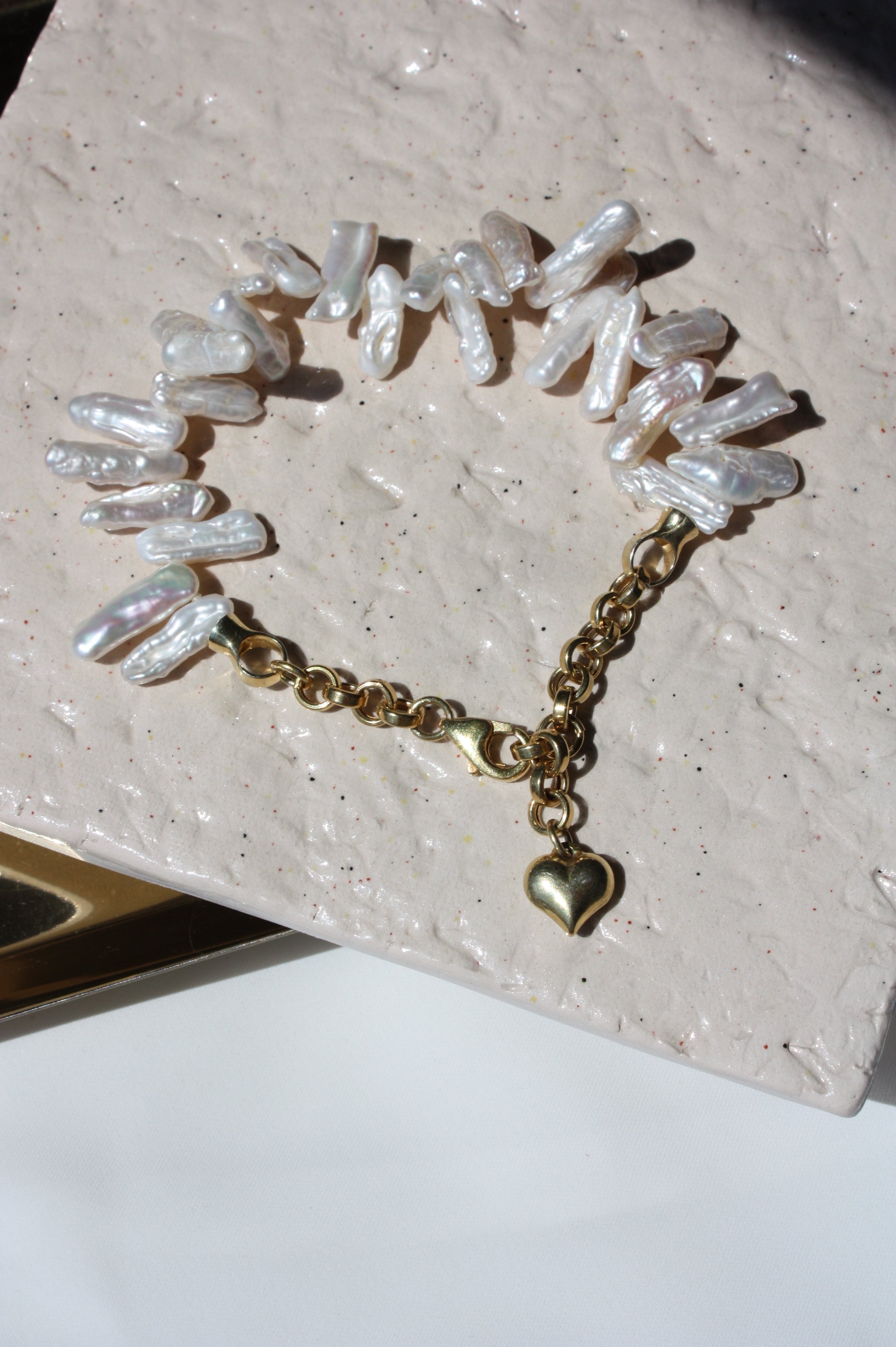 Lav Pearl Chain Bracelet
