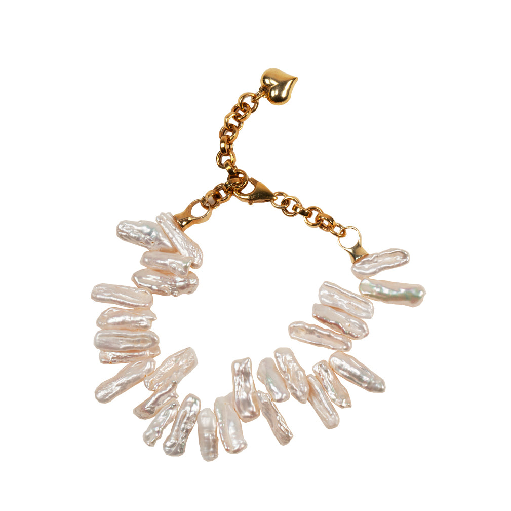 Lav Pearl Chain Bracelet
