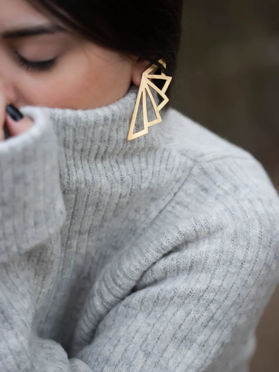 Asymmetrical Triangle Earrings