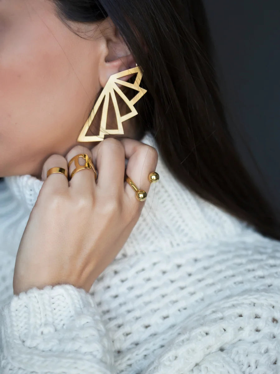 Asymmetrical Triangle Earrings