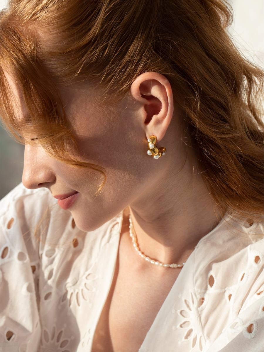 Ayza Pearl Hoop Earrings