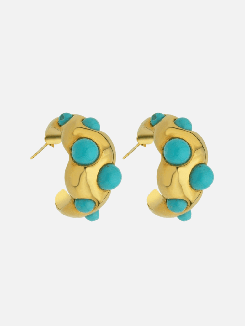 Ayza Turquoise Hoop Earrings