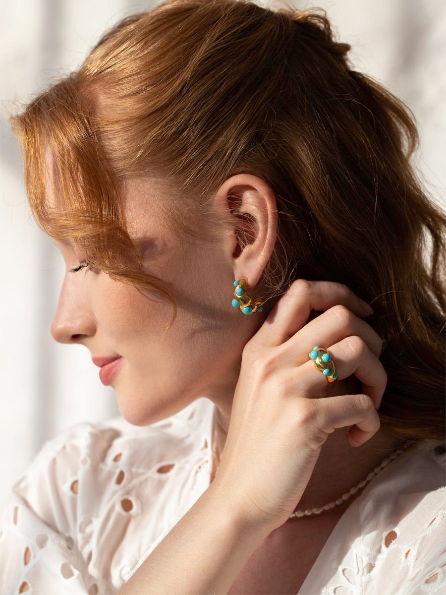 Ayza Turquoise Hoop Earrings