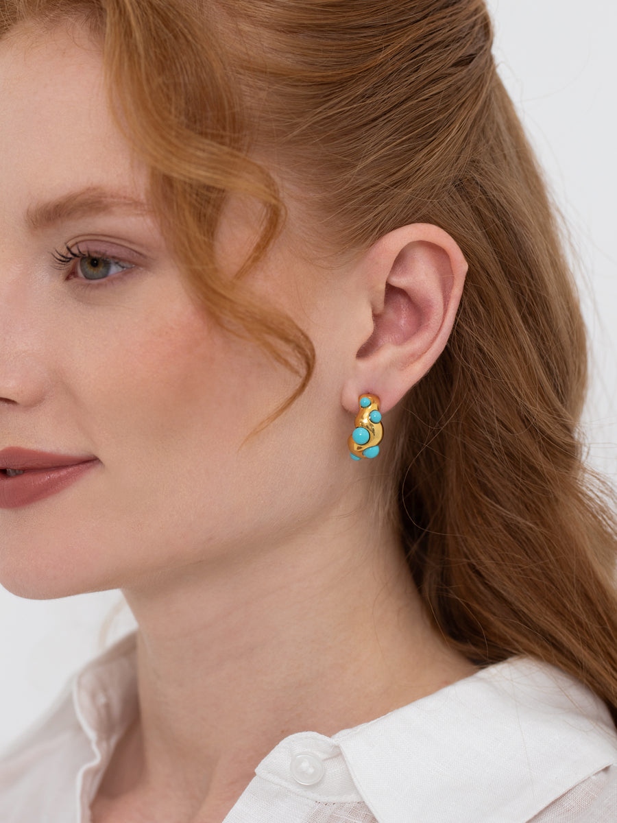 Ayza Turquoise Hoop Earrings