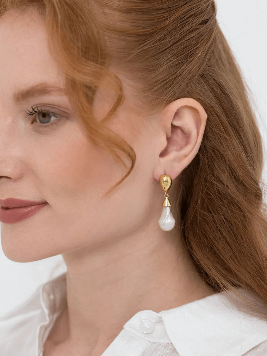 Depi Large Baroque Pearl Earrings