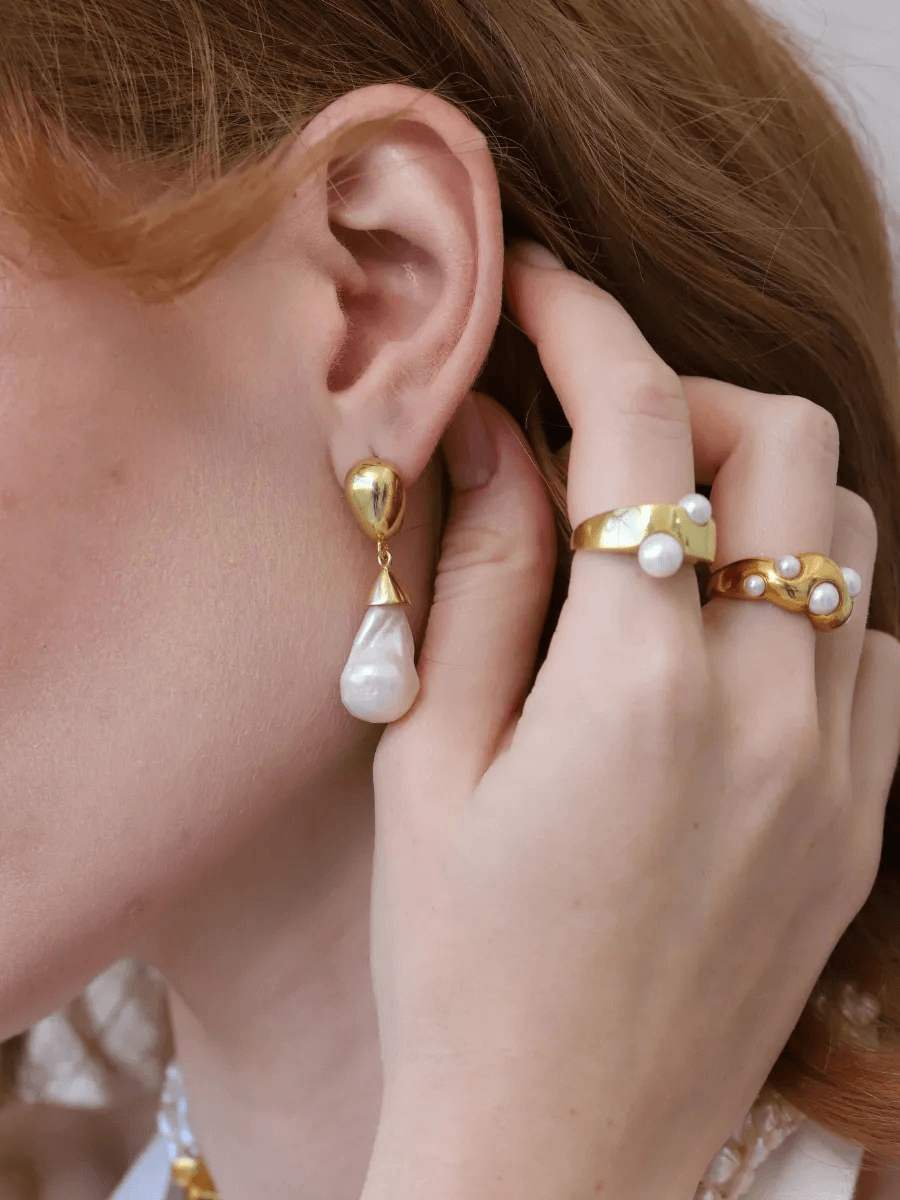 Depi Large Baroque Pearl Earrings