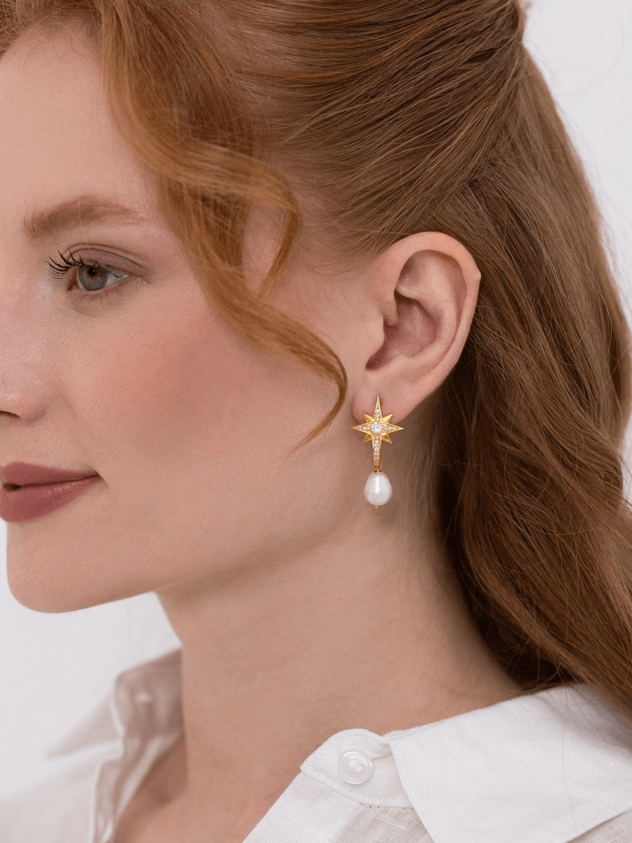 North Star Pearl Earrings
