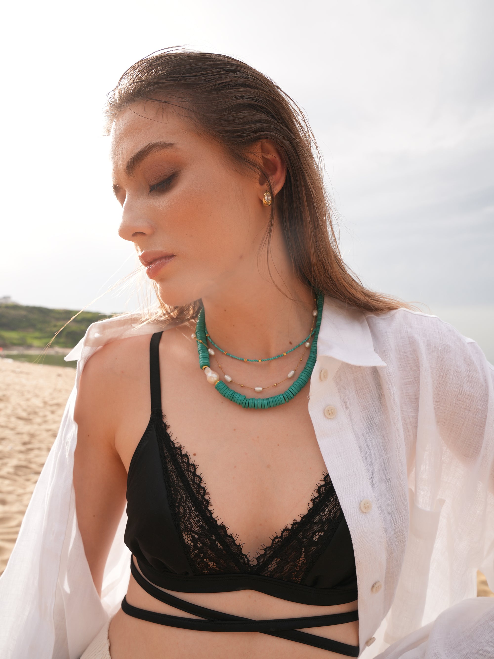 Lana Turquoise Small Bead Necklace
