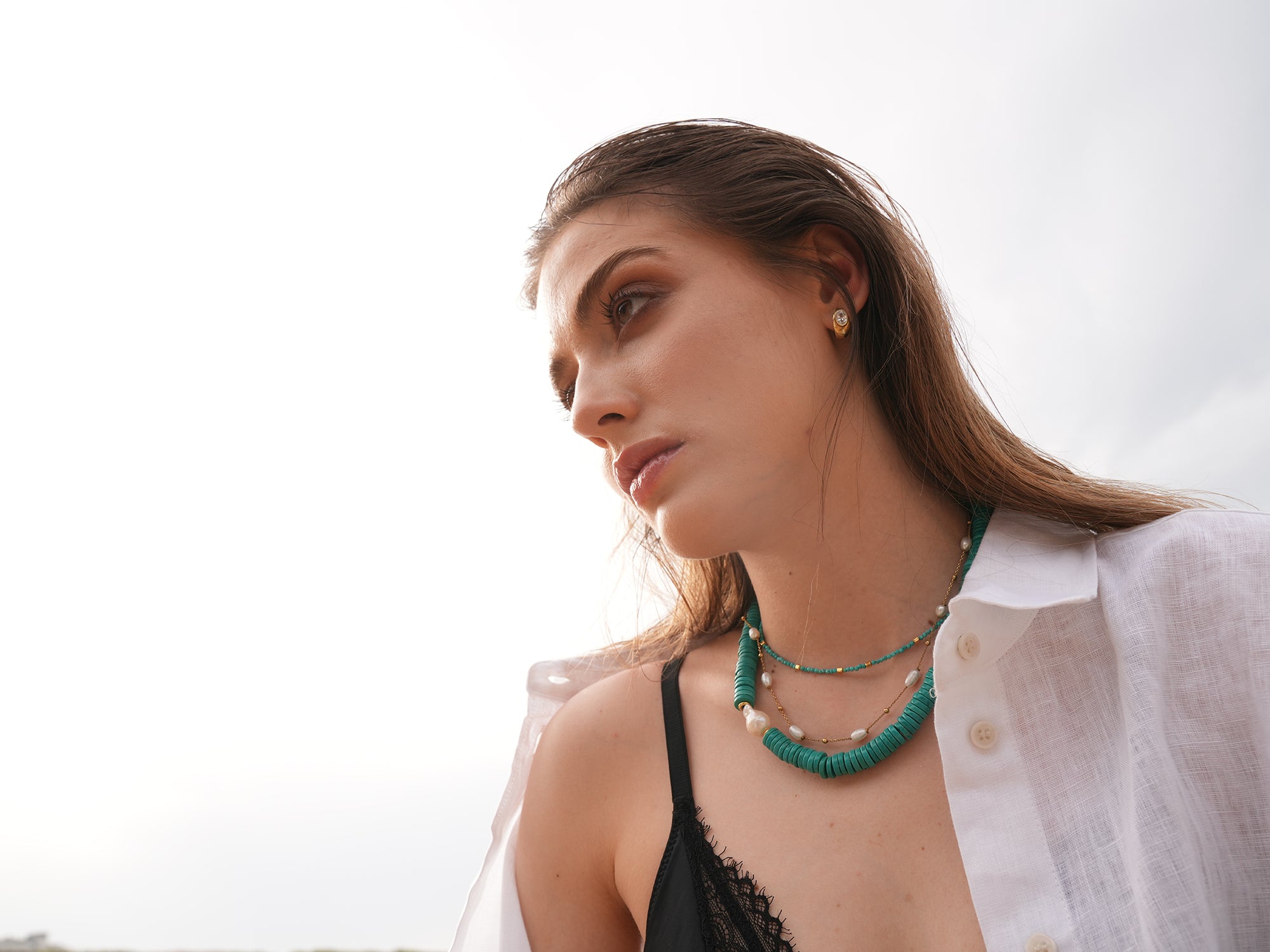 Lana Turquoise Small Bead Necklace