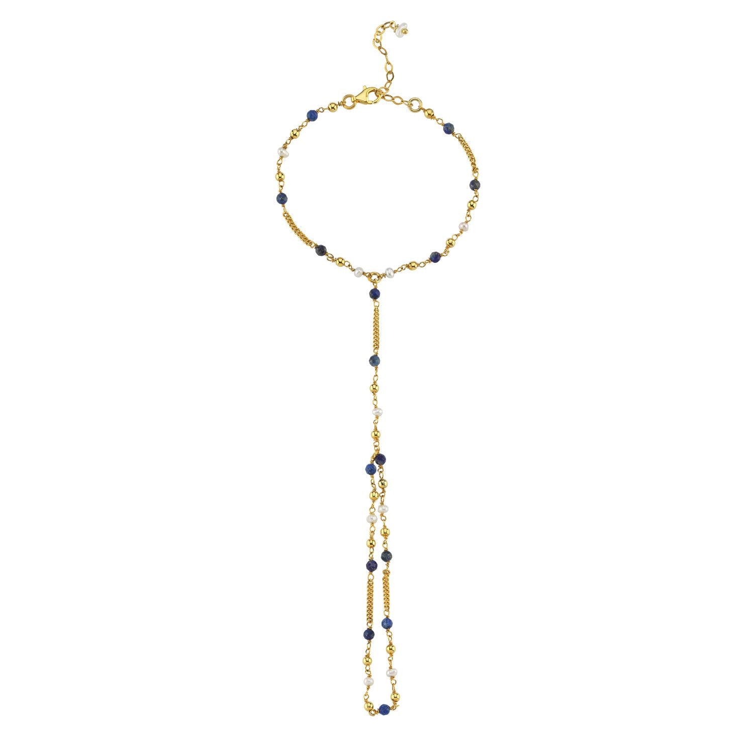 Blue Lapis Hand Chain Bracelet
