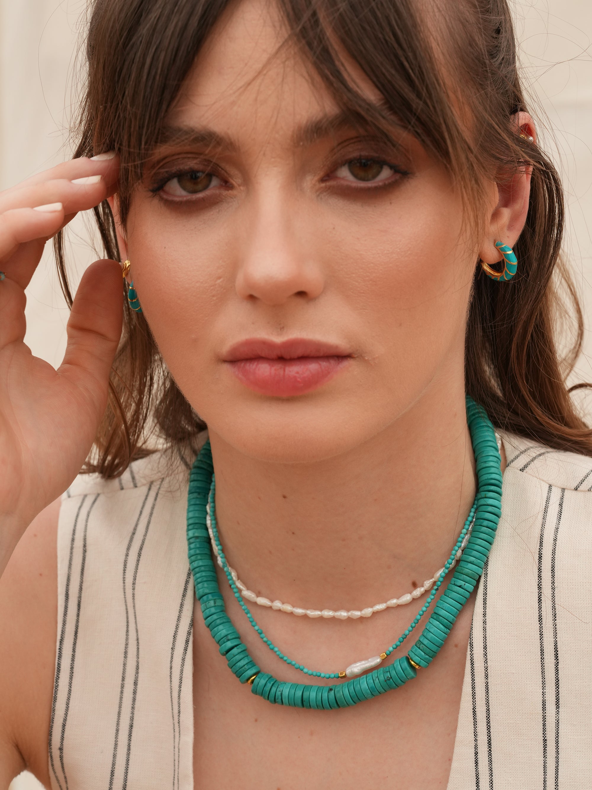 Megy Turquoise Small Pearl Anklet