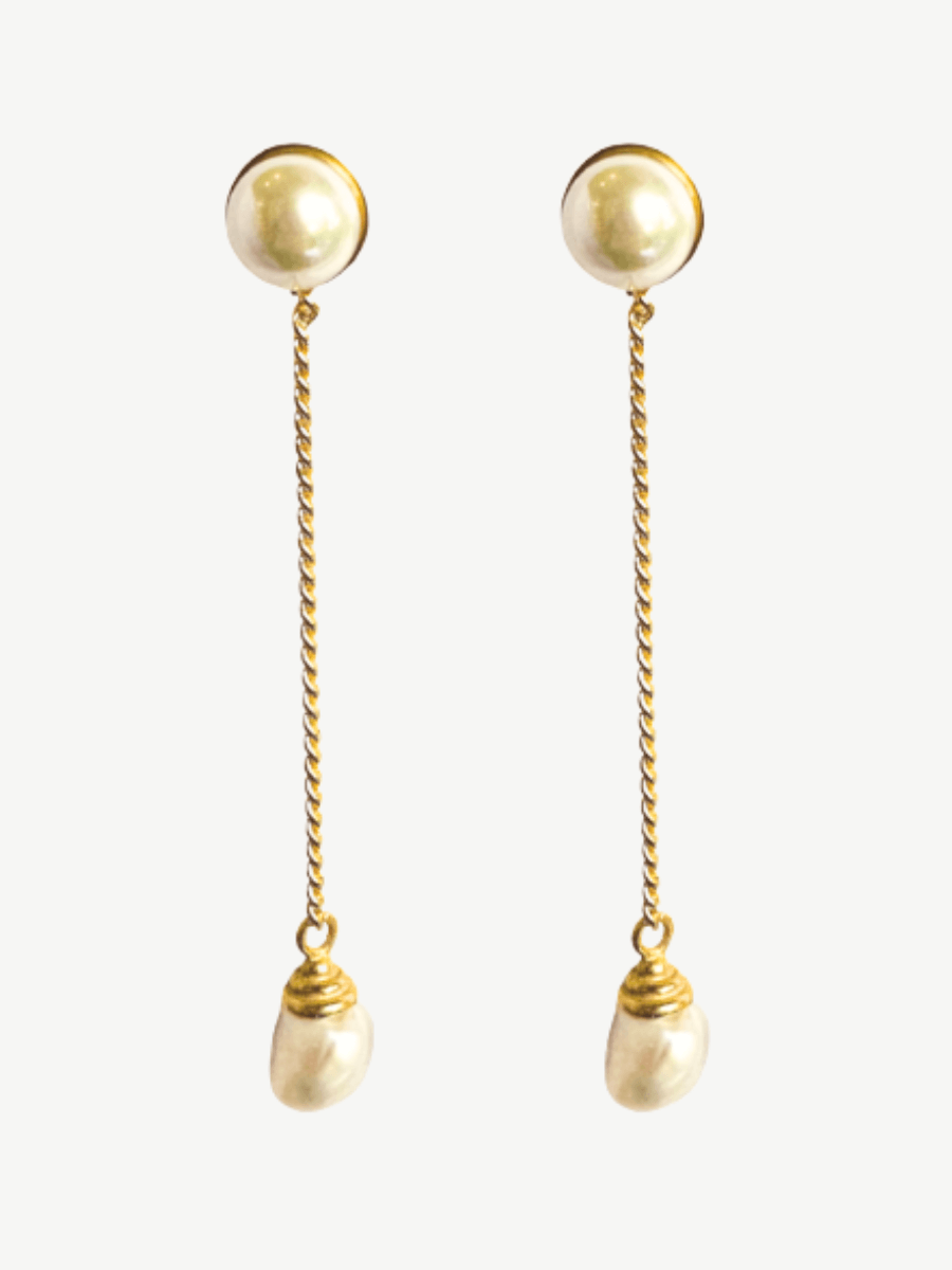 Chain Pearl Earrings