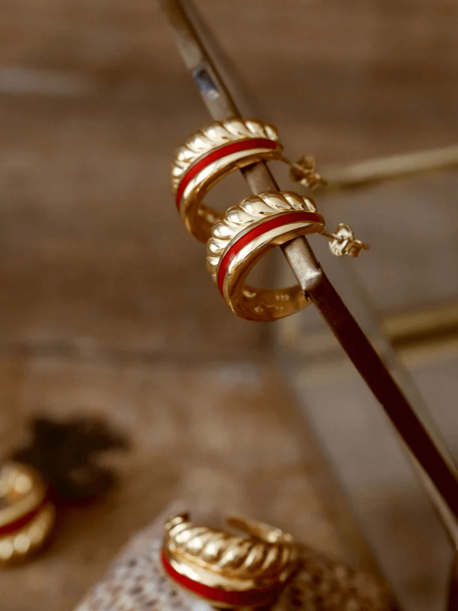 Rosa Enamel Hoop Earrings