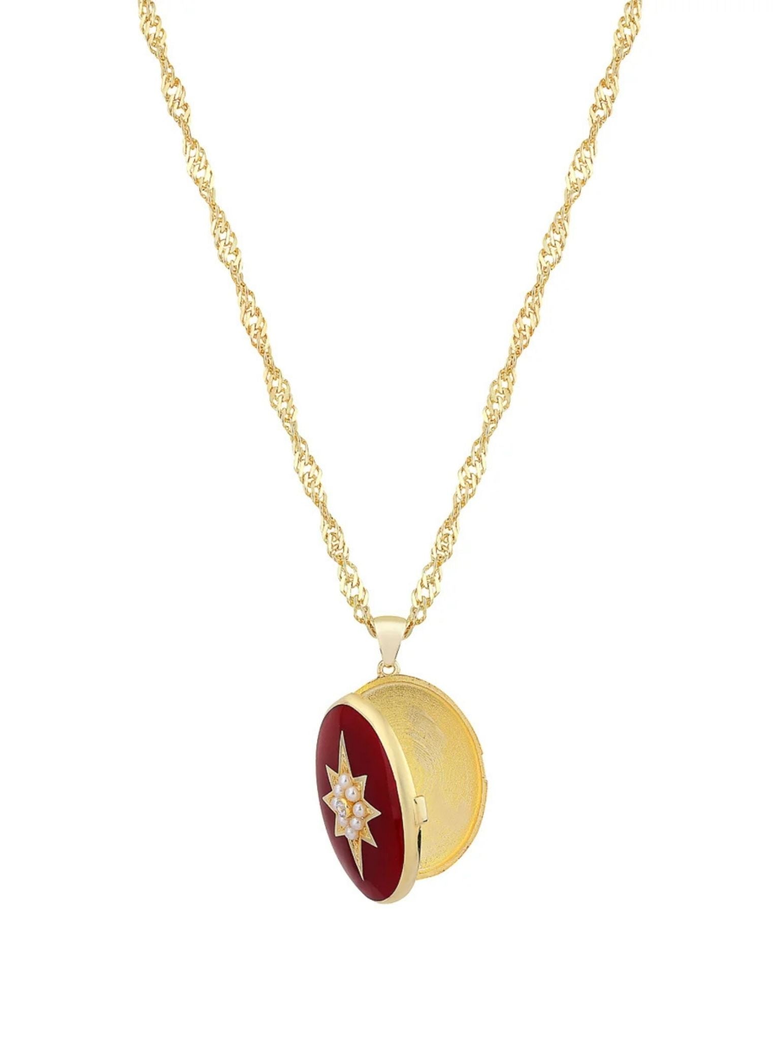 Enamel North Star Medallion Necklace
