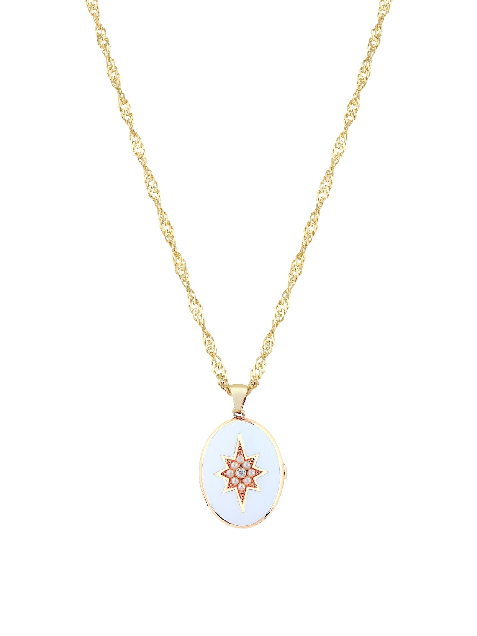 Enamel North Star Medallion Necklace