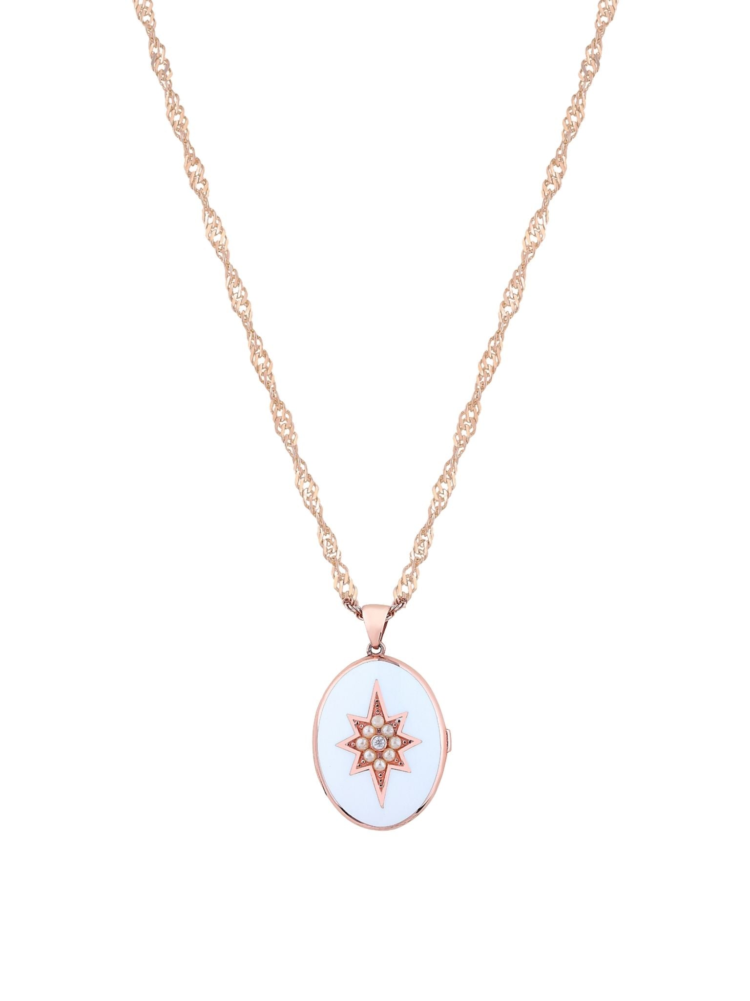 Enamel North Star Medallion Necklace