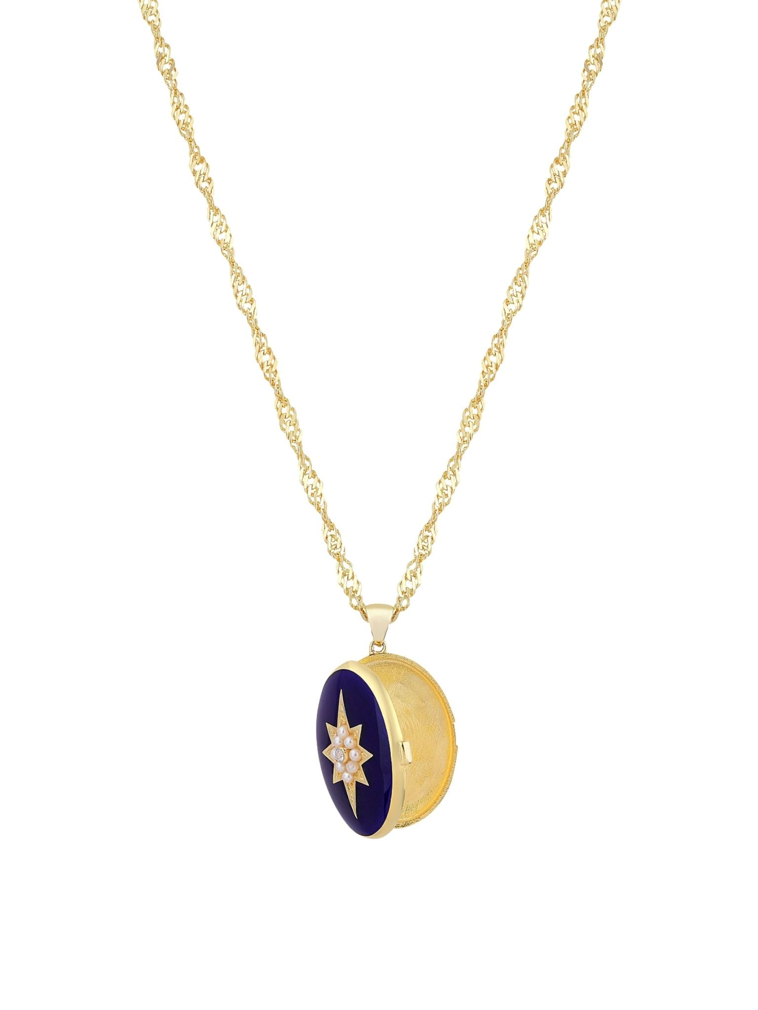 Enamel North Star Medallion Necklace