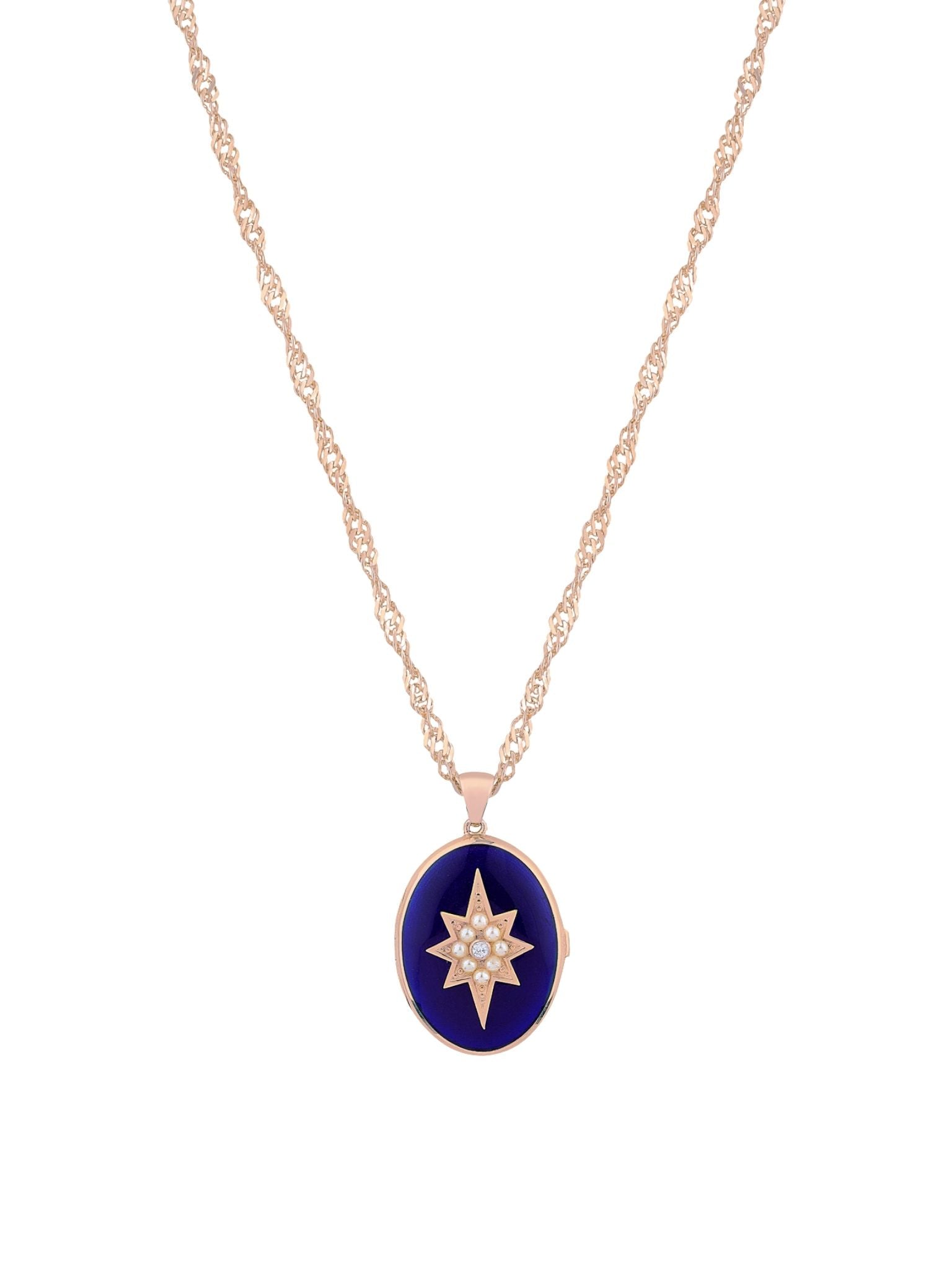 Enamel North Star Medallion Necklace