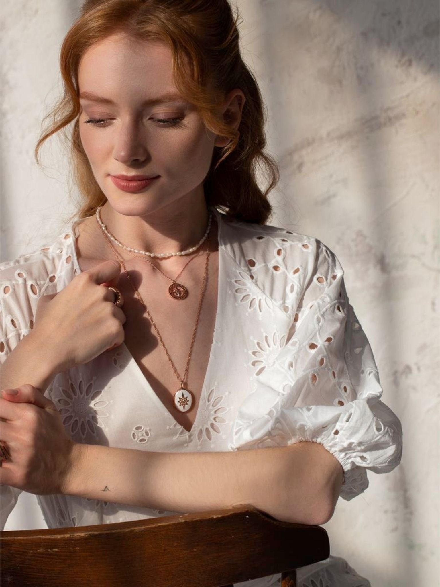 Enamel North Star Medallion Necklace