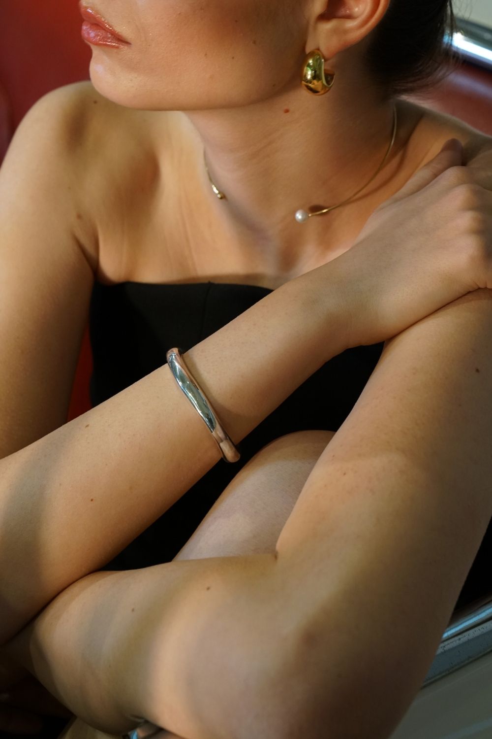 Grel Thick Asymmetric Cuff Bracelet