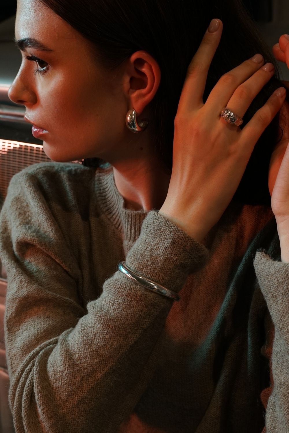 Grel Thick Asymmetric Cuff Bracelet