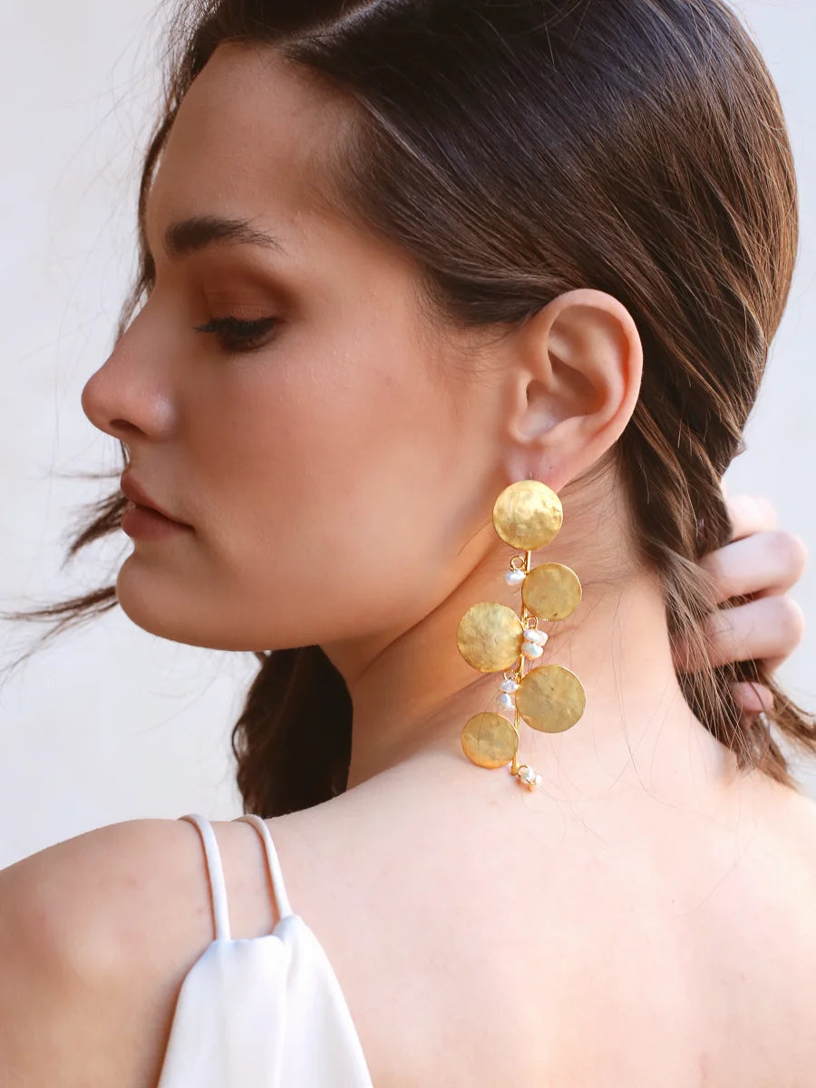 Seed Pearl Cluster Earrings