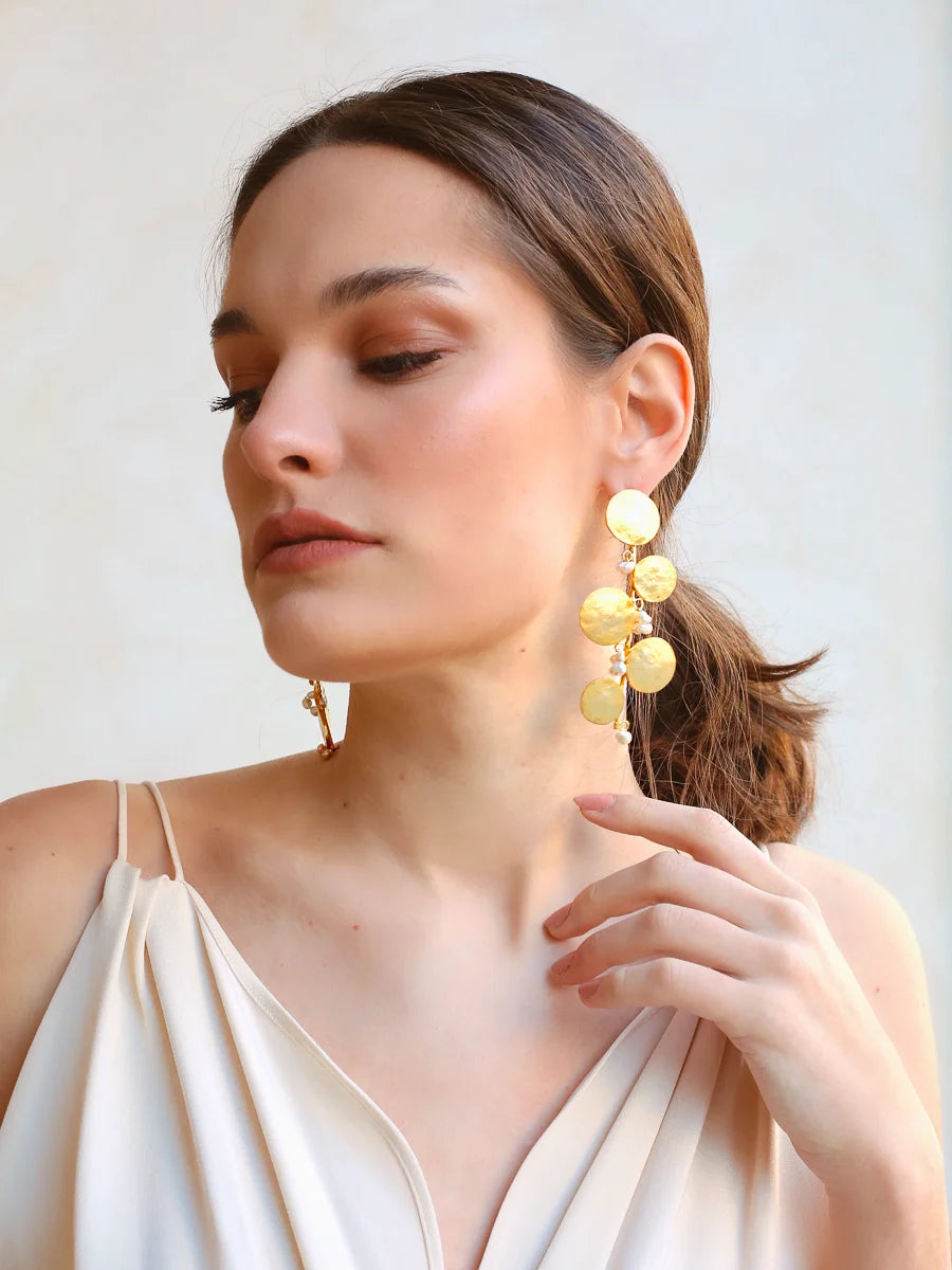 Seed Pearl Cluster Earrings