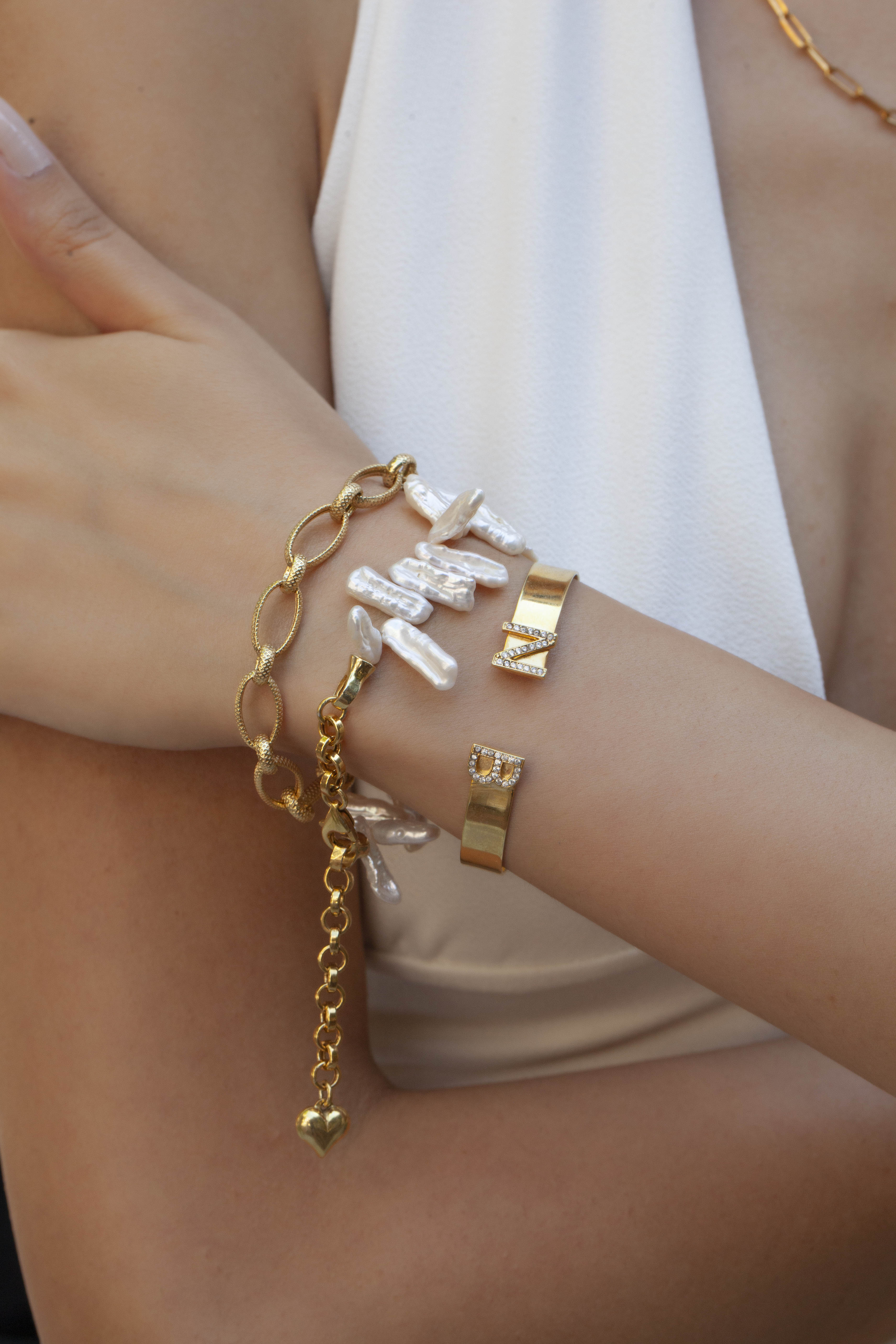 Lav Pearl Chain Bracelet