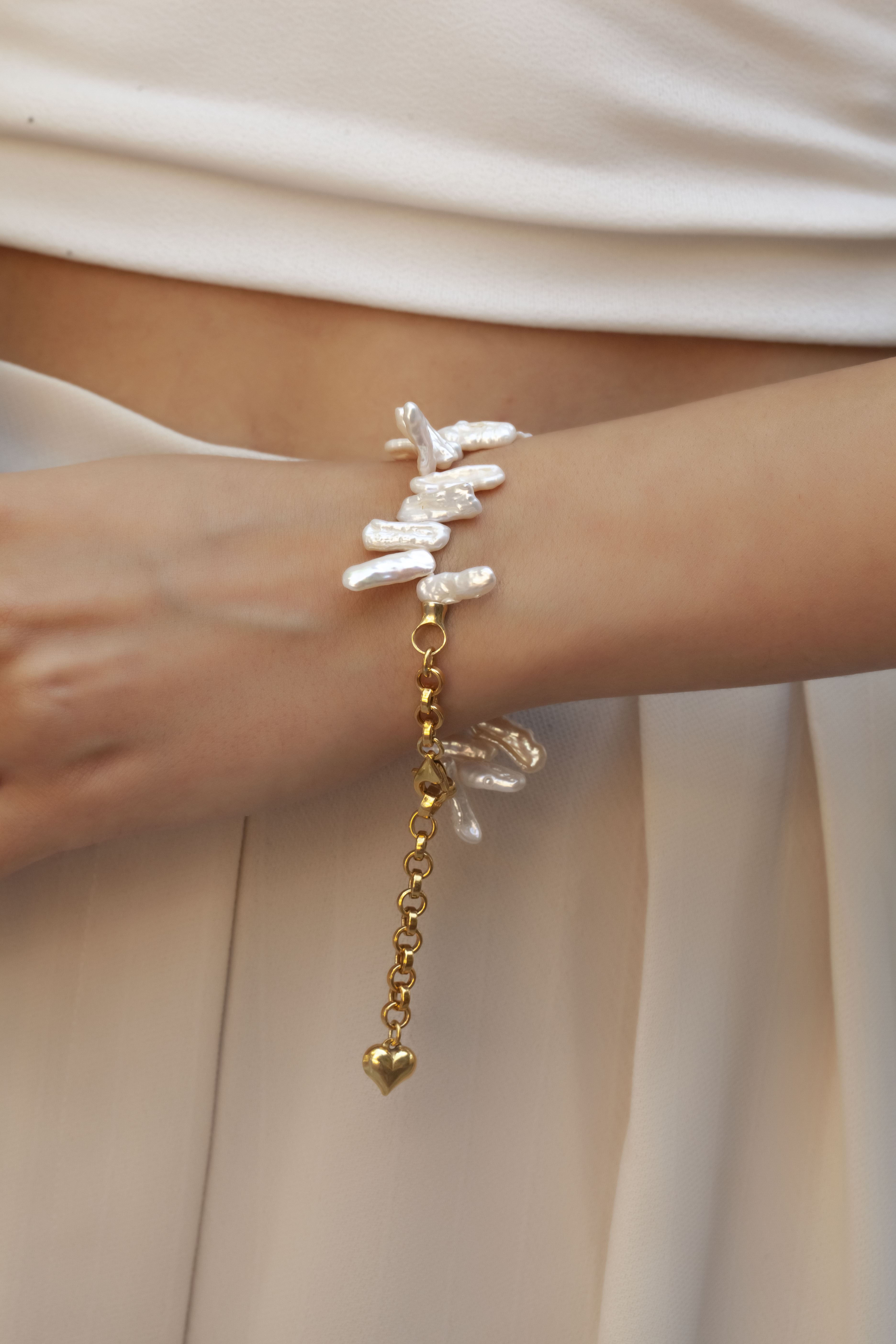 Lav Pearl Chain Bracelet