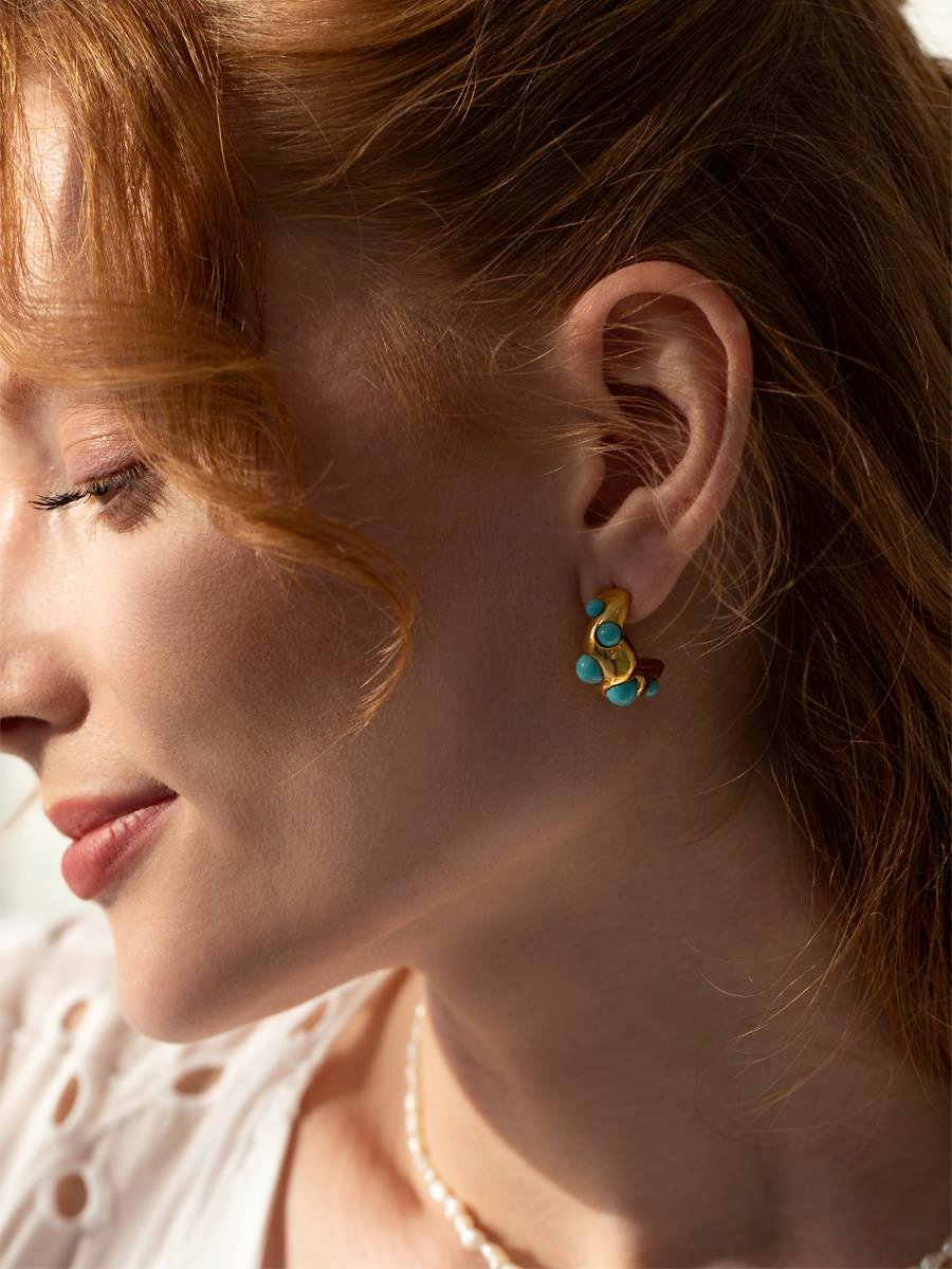 Ayza Turquoise Hoop Earrings