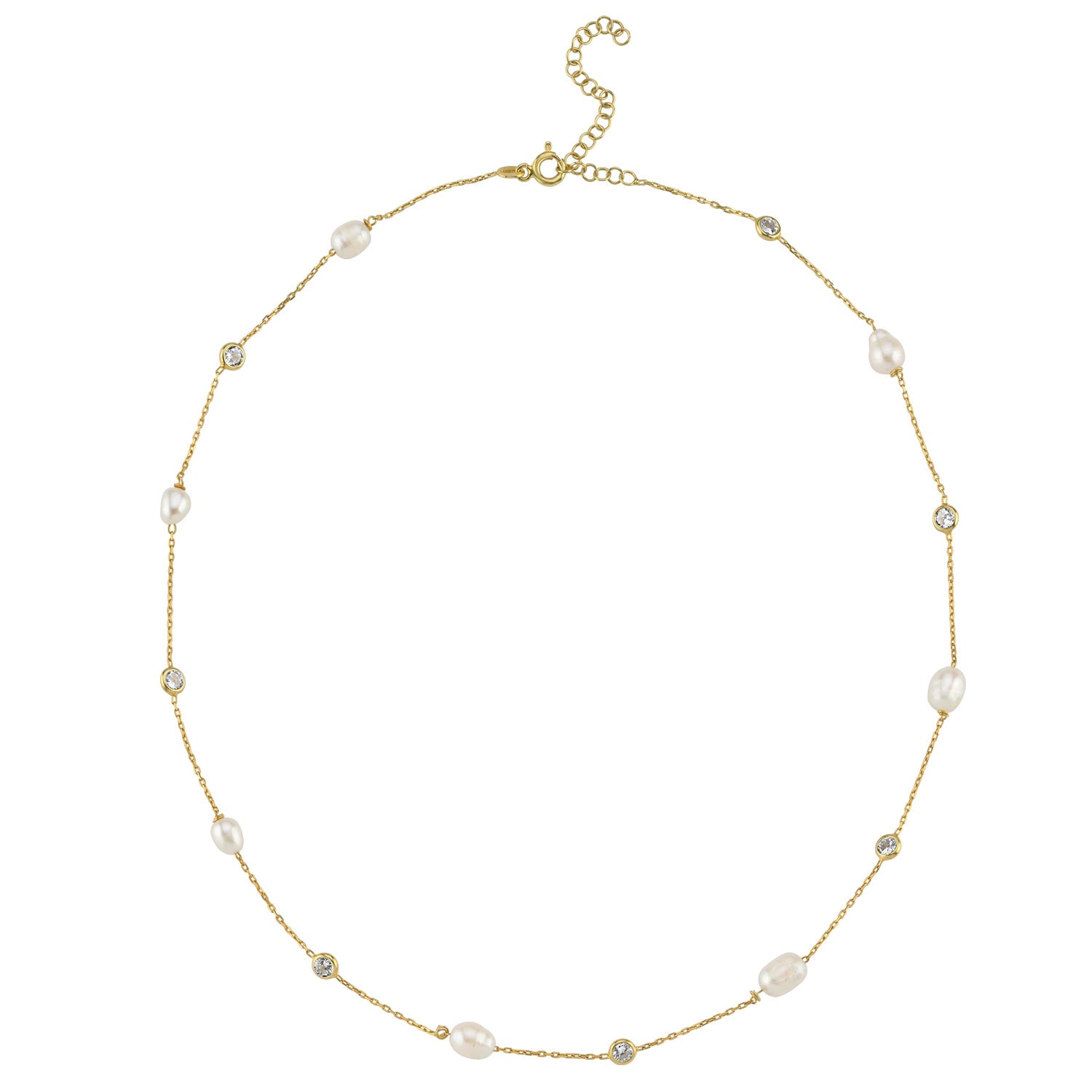 Dione Stone Chain Pearl Necklace