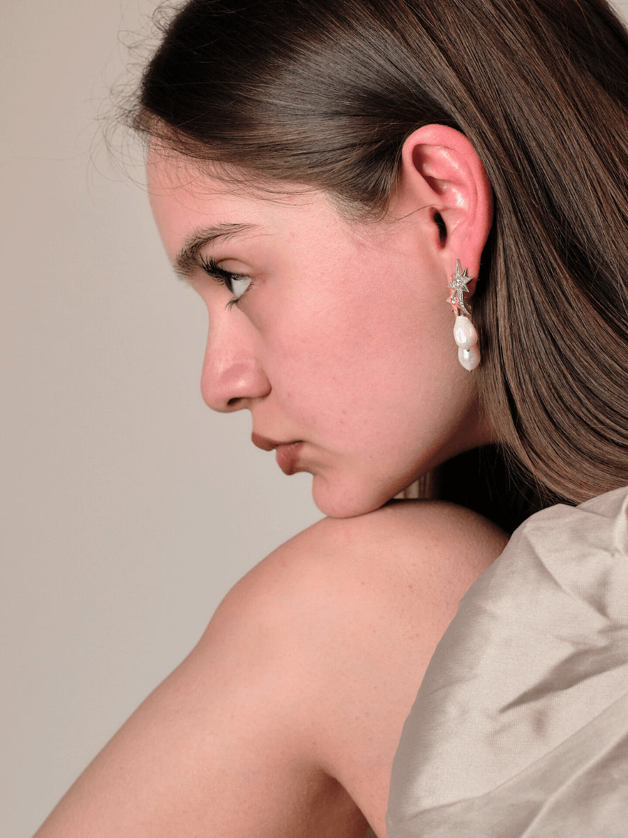 North Star Pearl Earrings