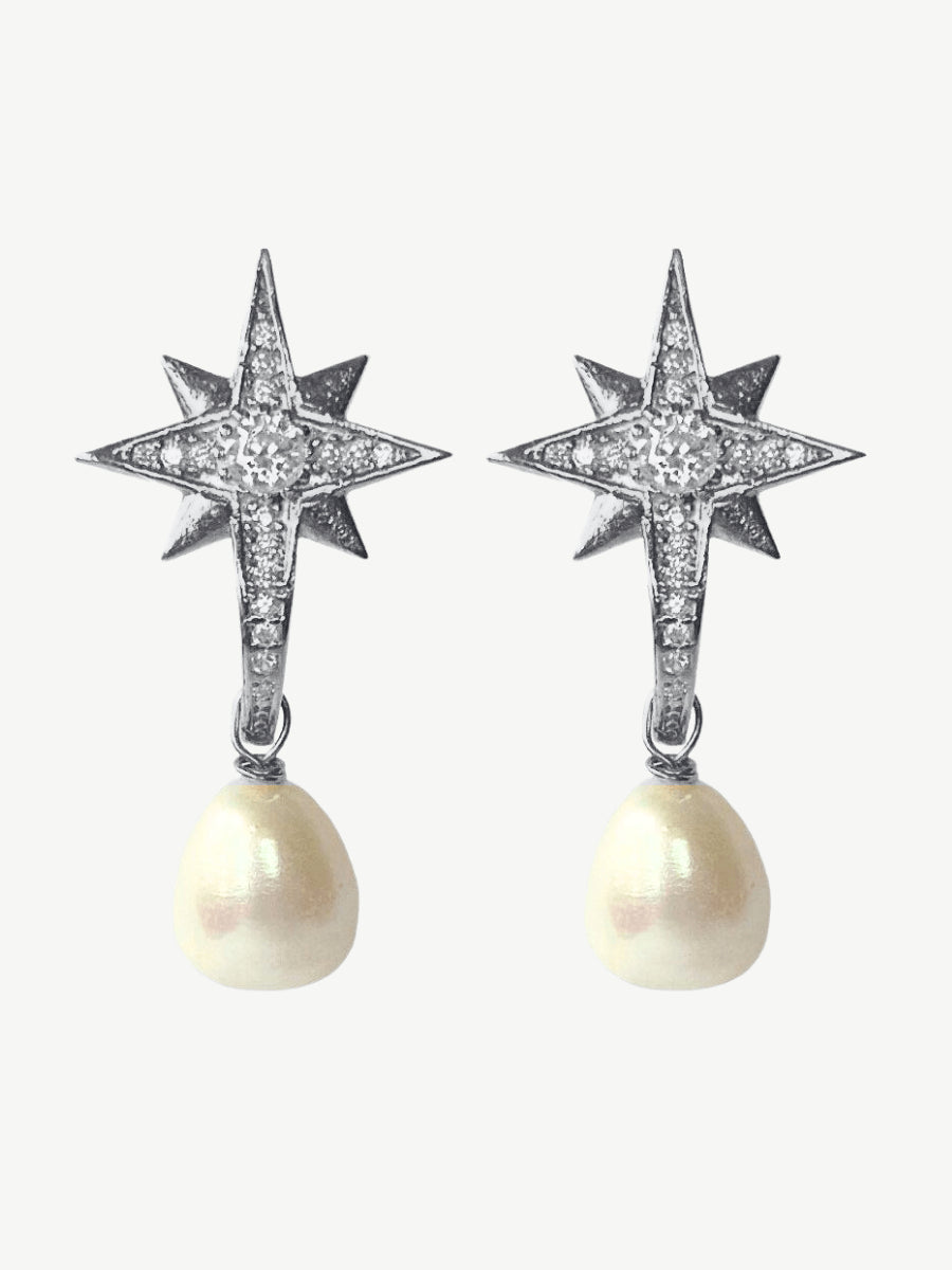 North Star Pearl Earrings