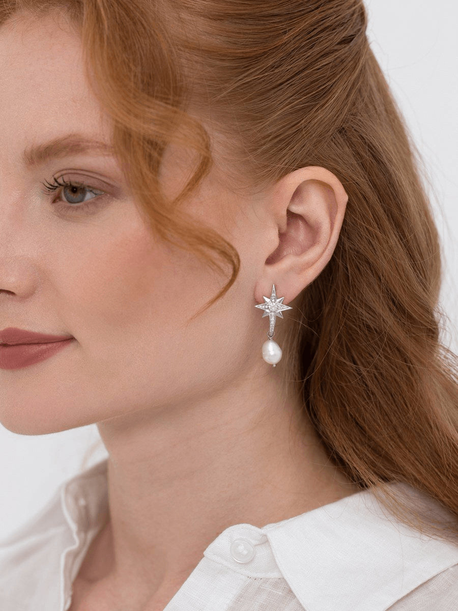 North Star Pearl Earrings