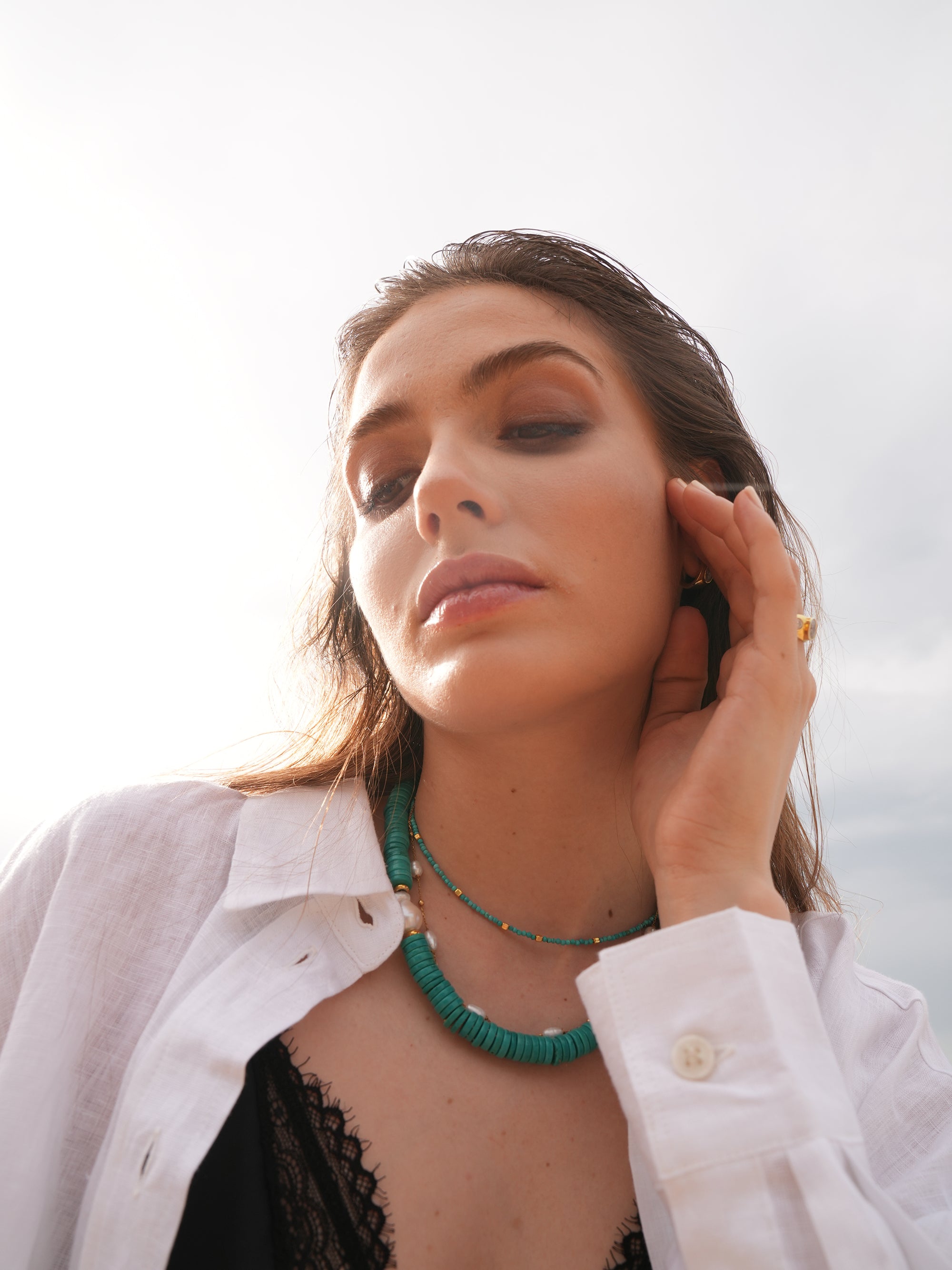 Lana Turquoise Small Bead Necklace