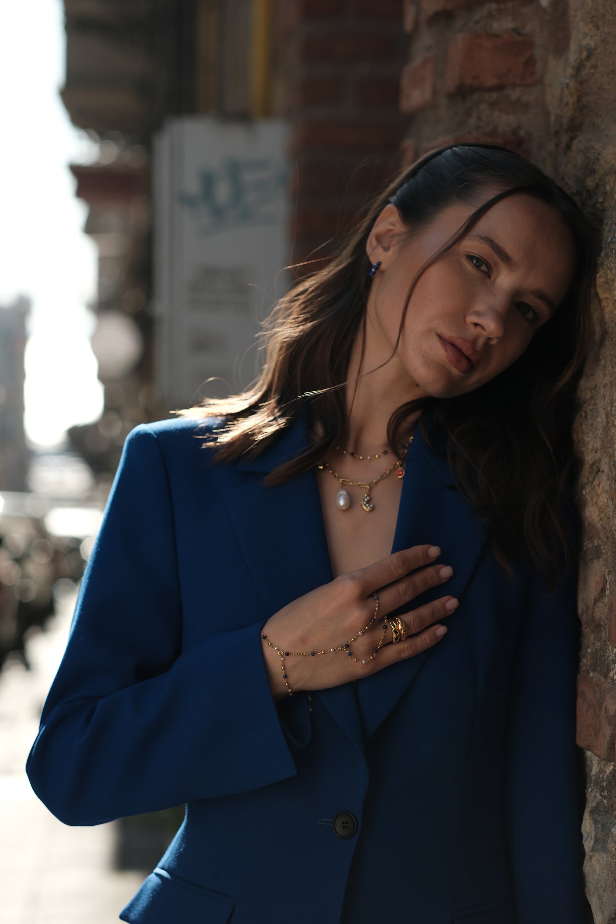 Blue Lapis Hand Chain Bracelet
