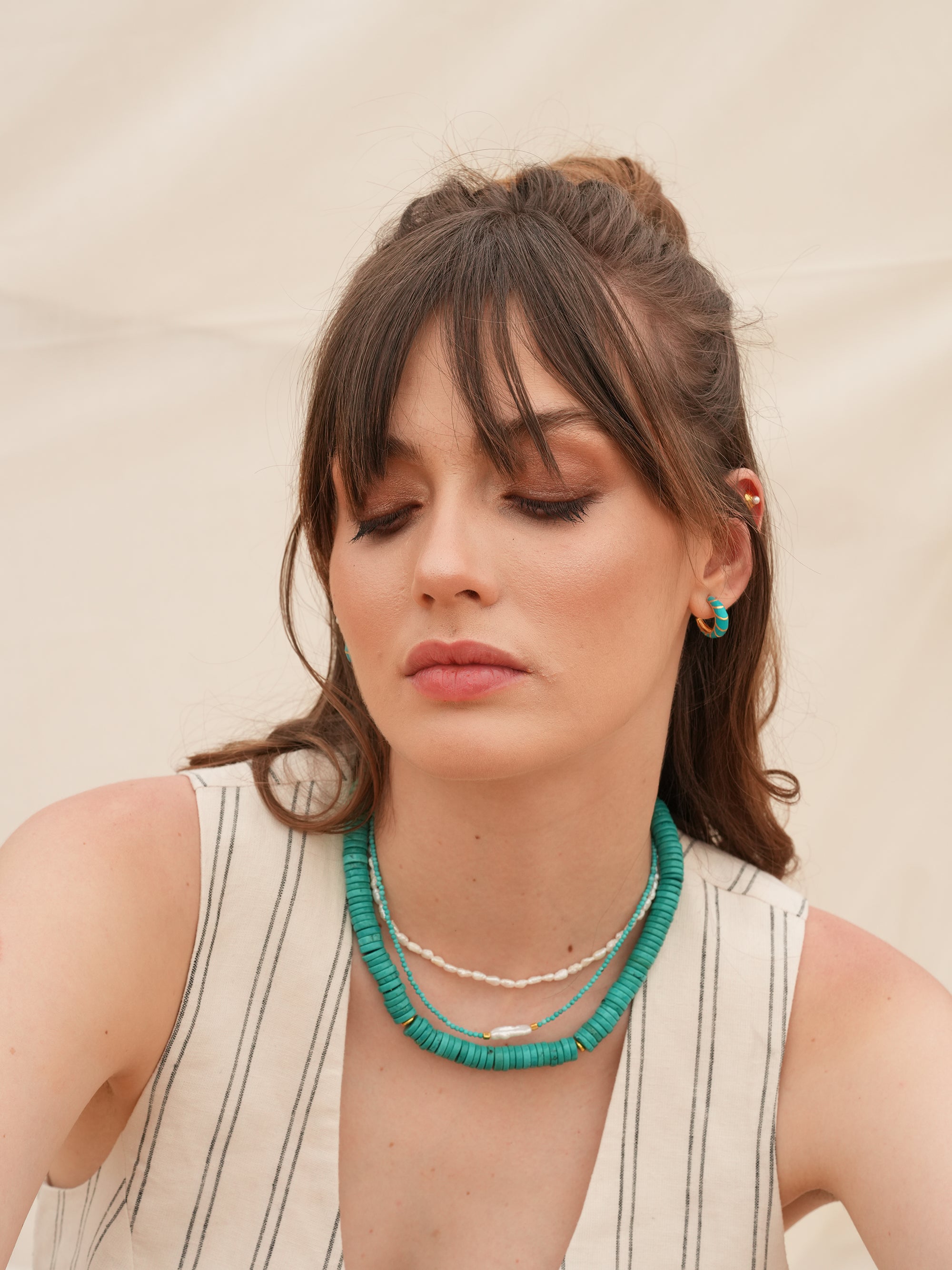 Megy Turquoise Small Pearl Anklet