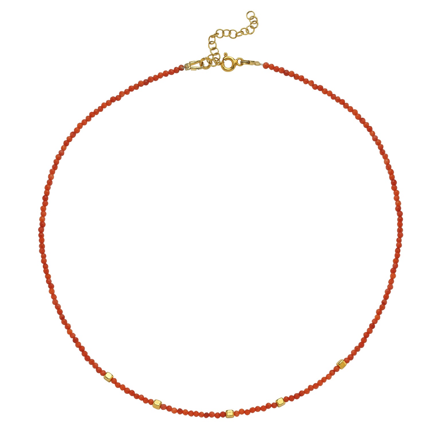 Mira Red Coral Small Bead Necklace
