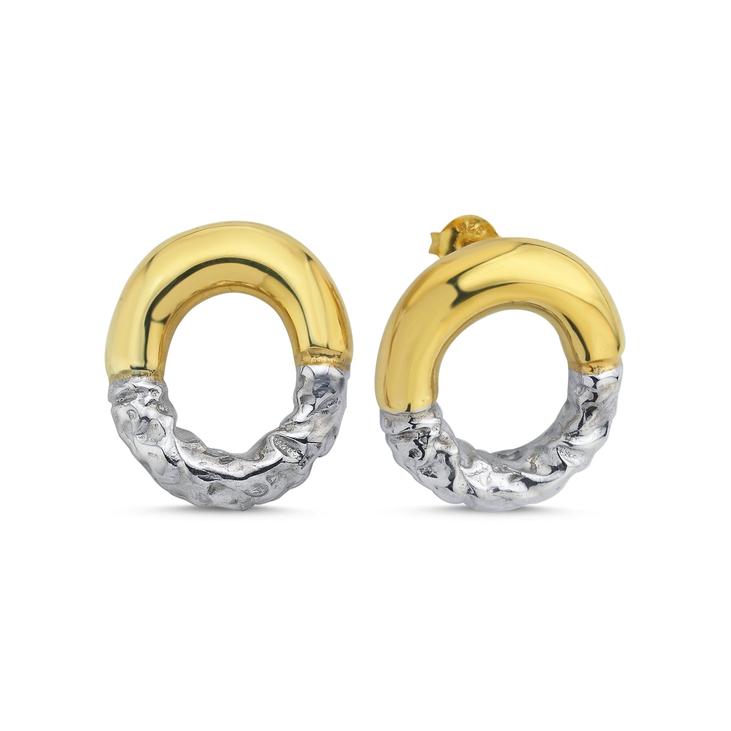Rety Two-Tone Oval Earrings