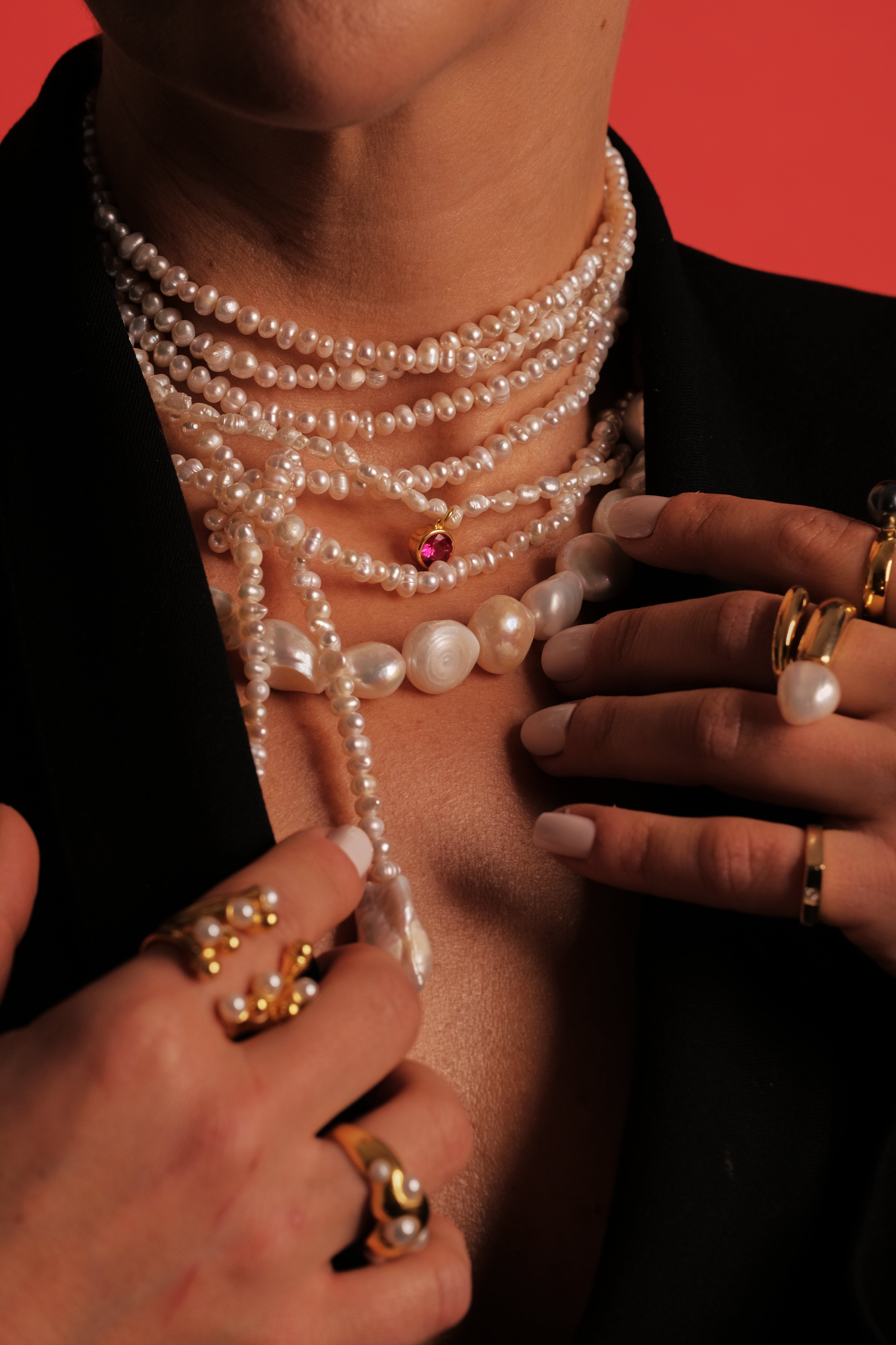Tera Long Pearl Necklace