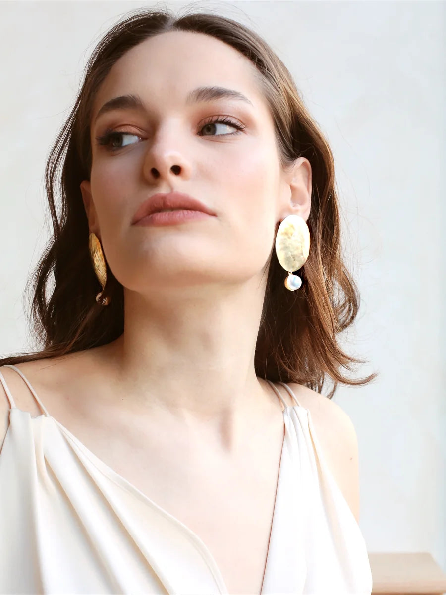 Round Pearl Earrings